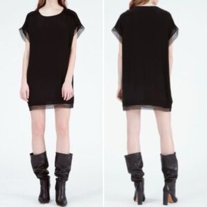 IRO Black Mini Dress with Lace Trim 36